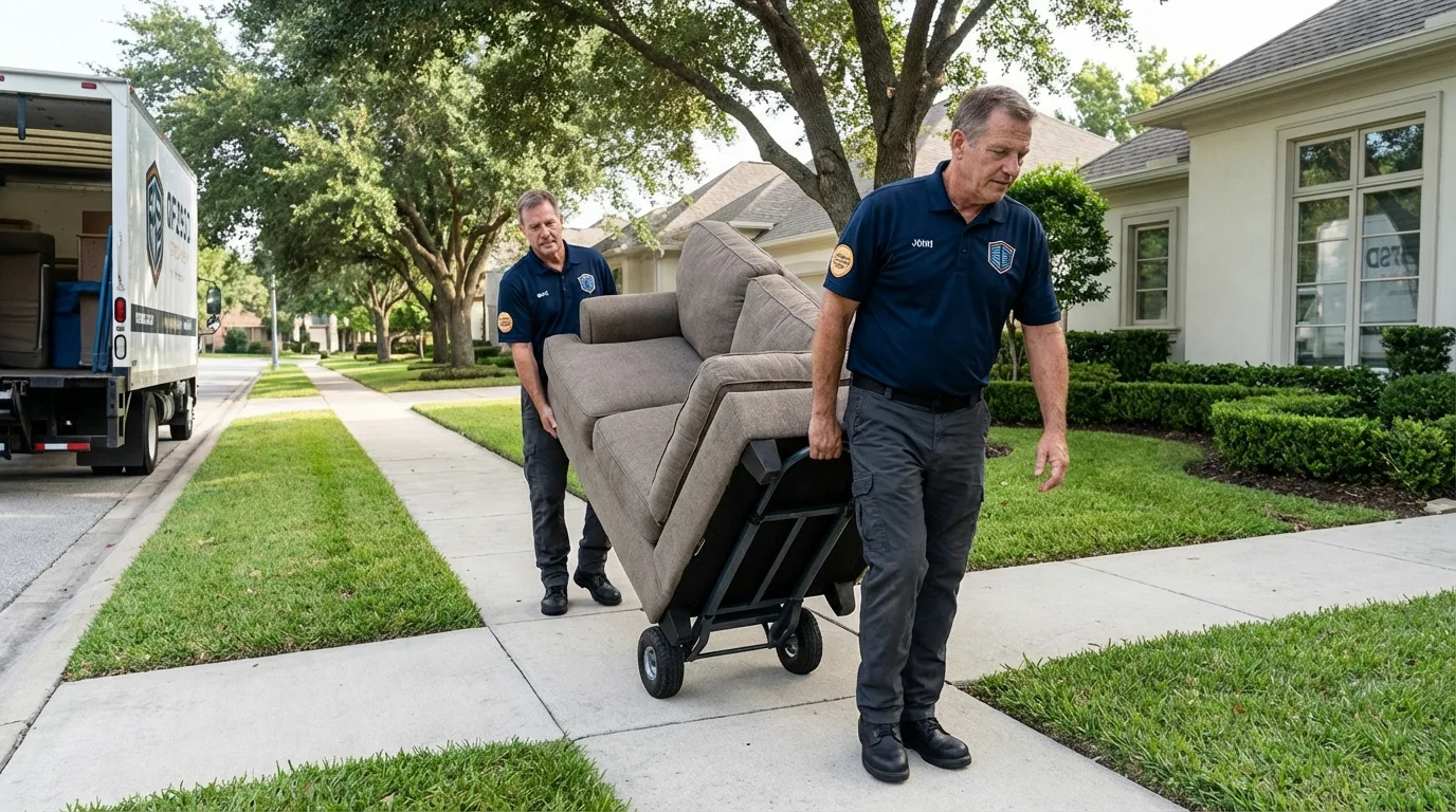 Local residential moving crew loading furniture in Portageville, MO